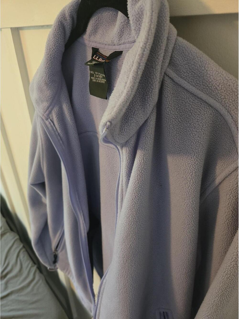 L.L. Bean Women's Full-Zip Fleece Jacket in Periwinkle Blue Medium - Picture 3 of 5